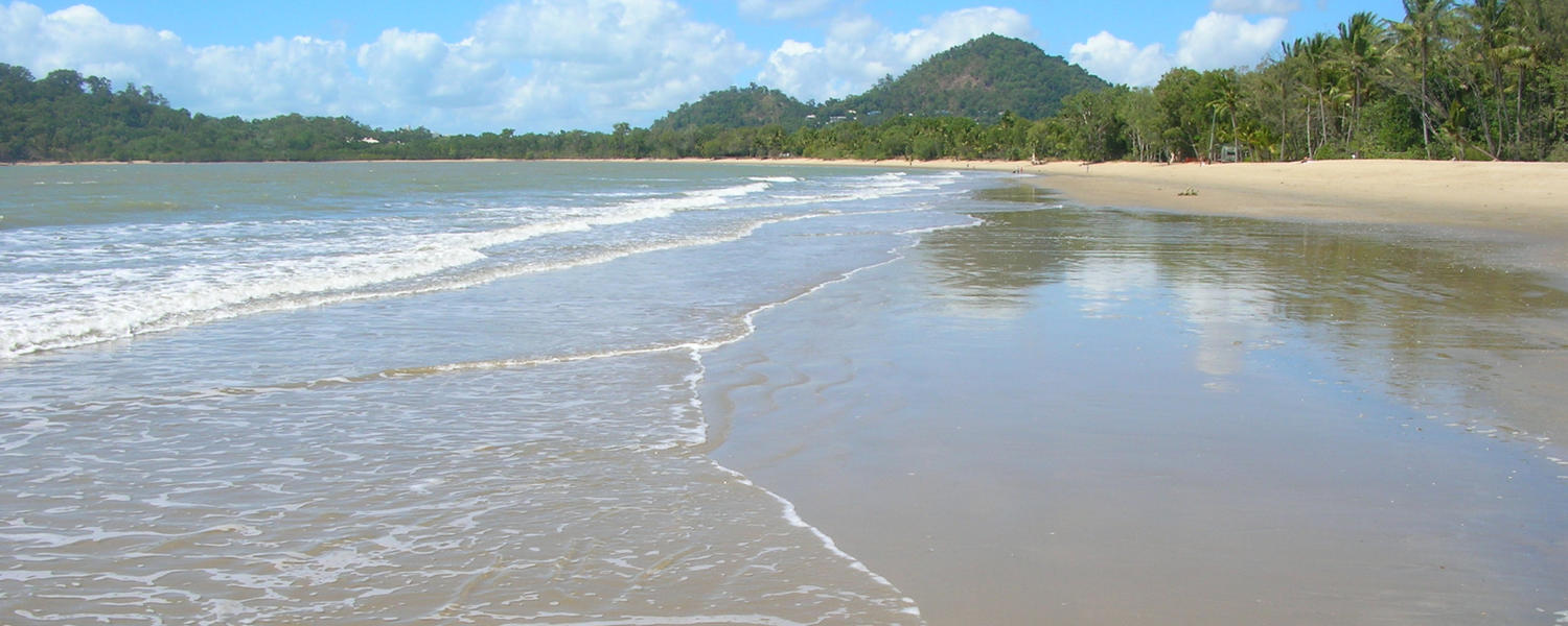 View of the beach light waves lapping the shore