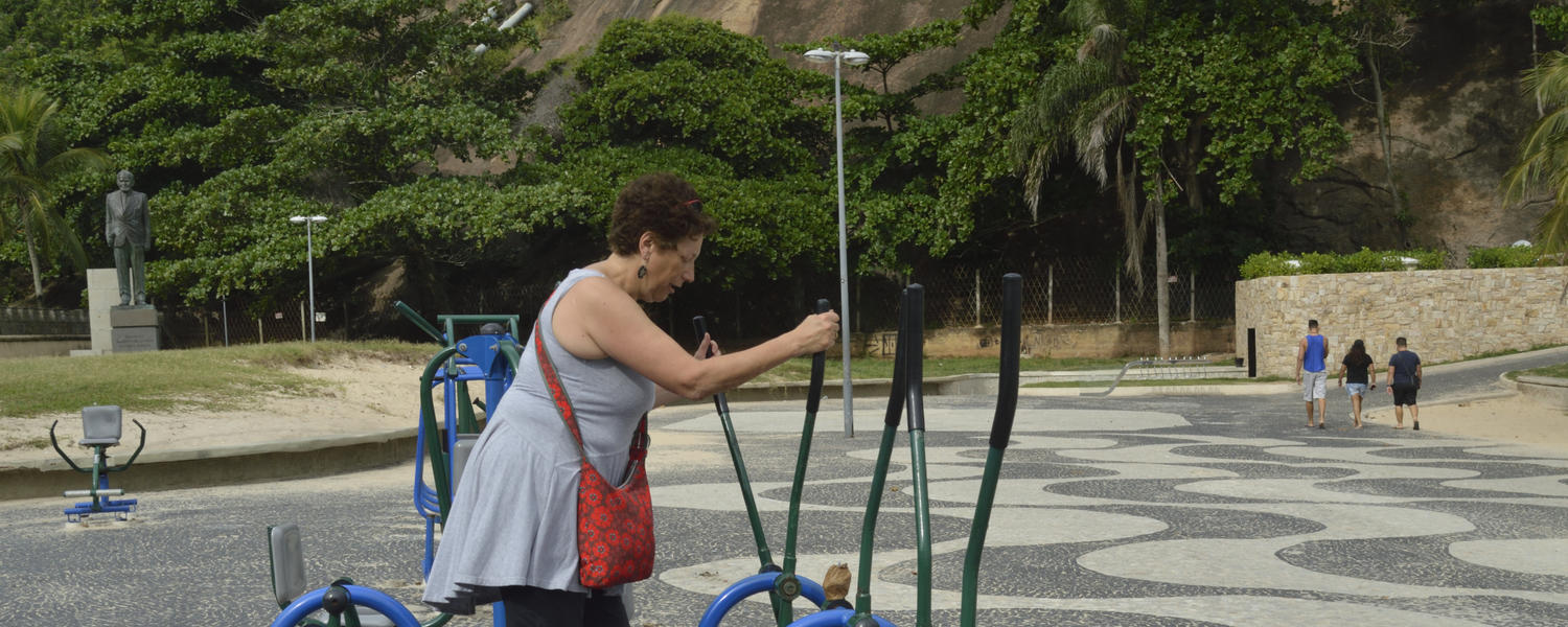 Woman exercising on the beach