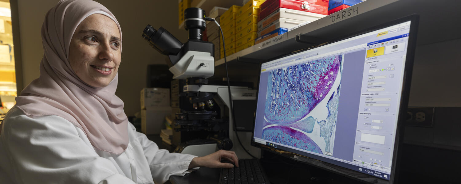 Student doing science experiments 