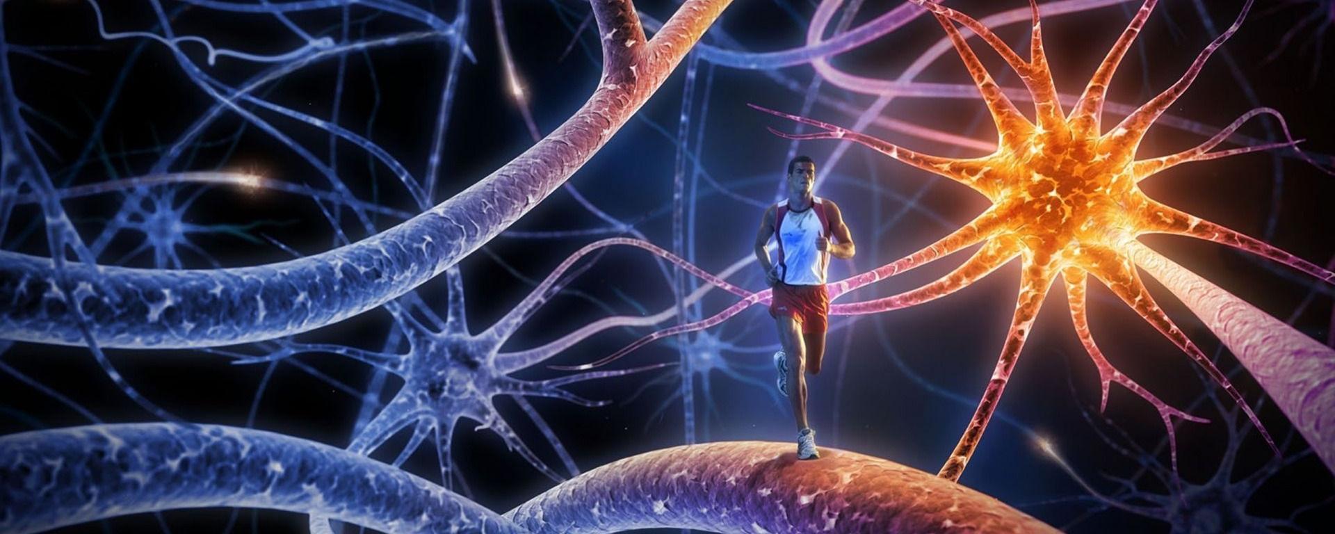 man running on neuron