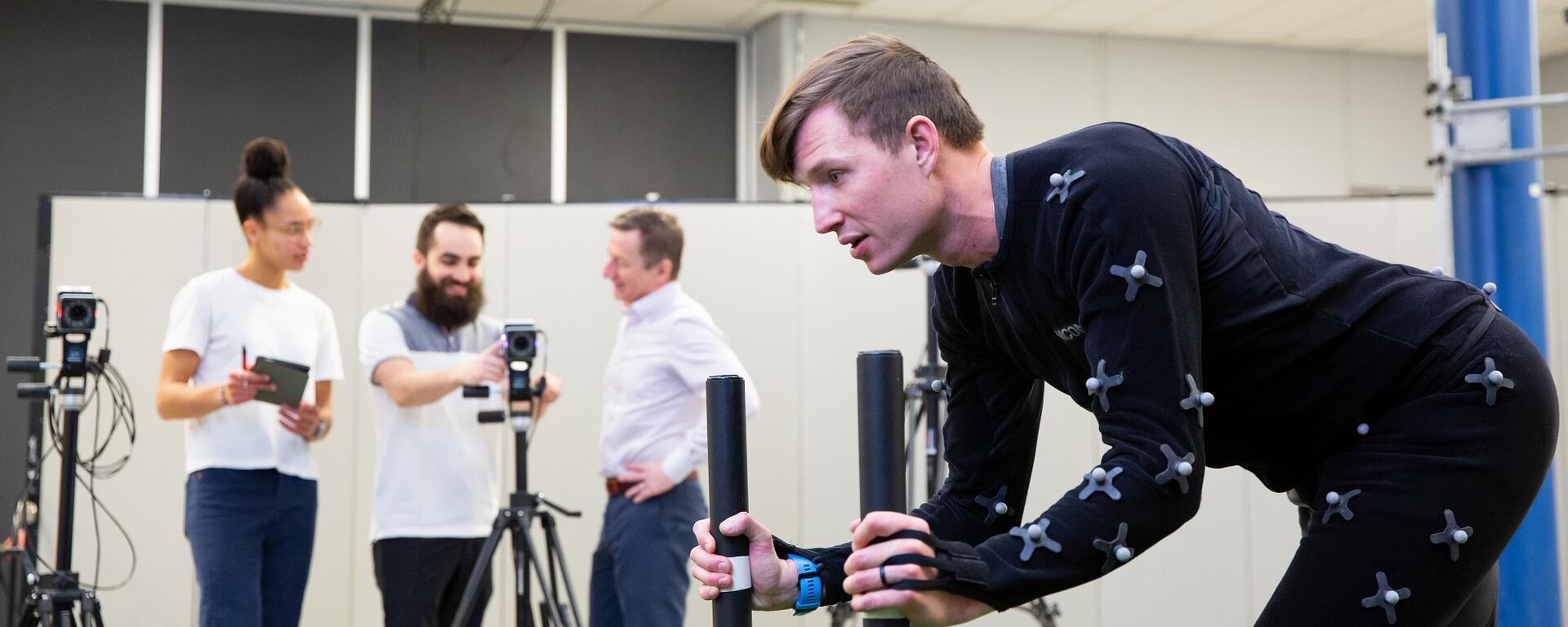 Testing in Human Performance Lab at the university of Calgary 