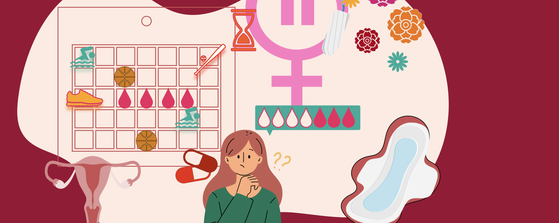 woman thinking about menstruation