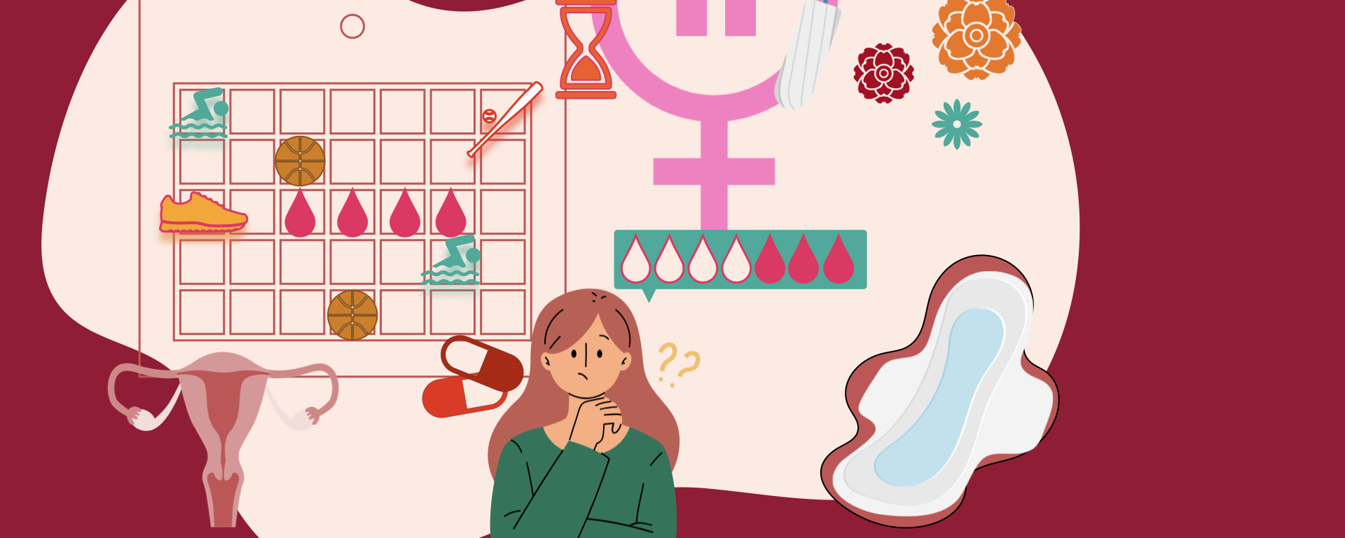 girl contemplating menstruation cycles