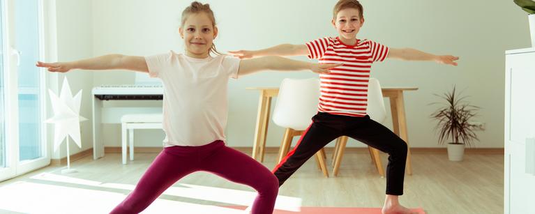Kids doing yoga