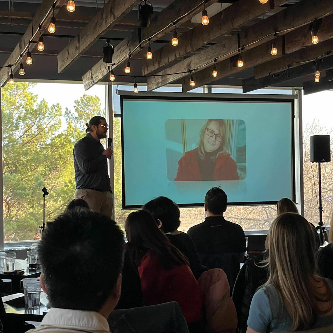 Photo of Pat presenting