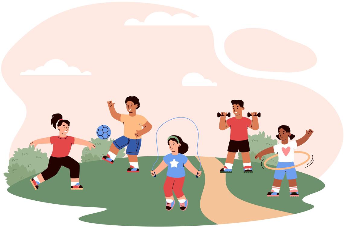 graphic of children playing outside (source: colourbox)