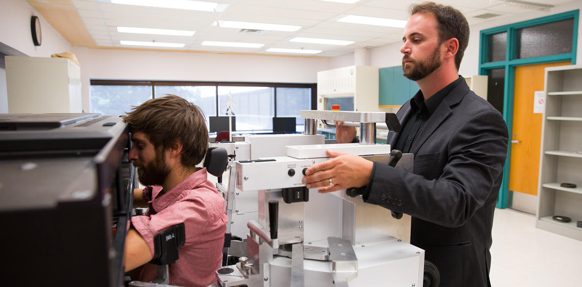 Tyler Cluff in the research lab