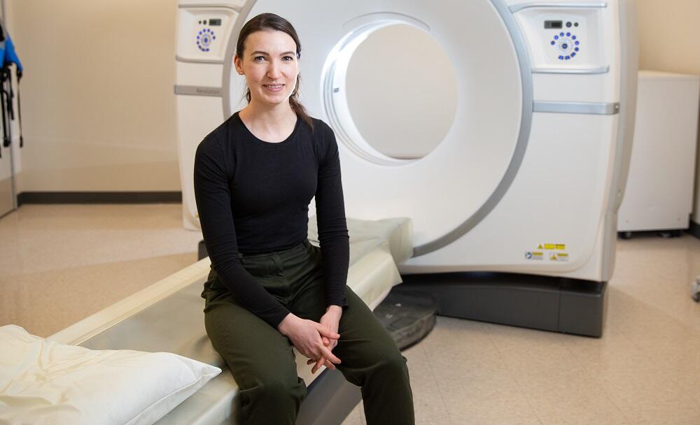 Olivia Bruce, PhD candidate in lab