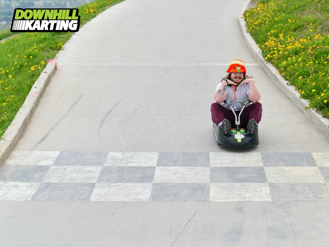 Pat going down the luge