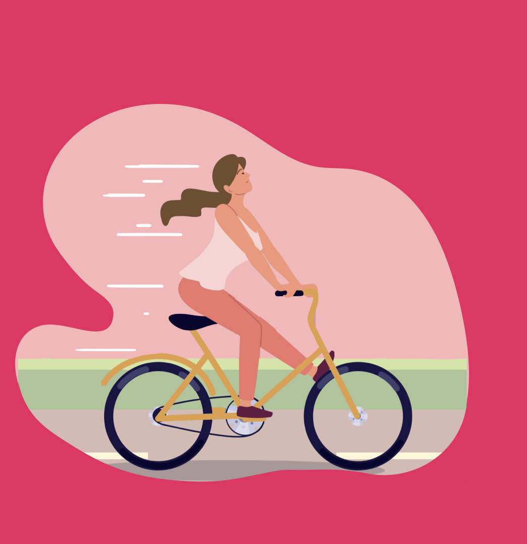 woman biking