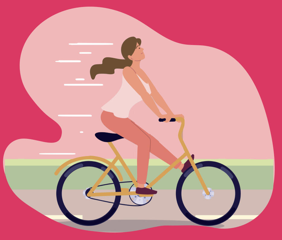 woman biking
