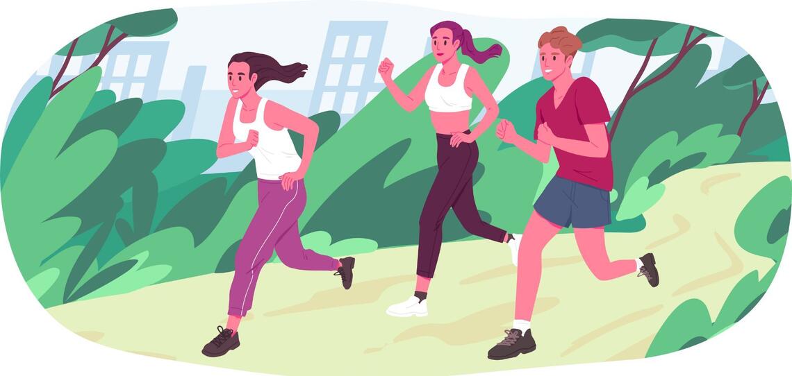 people running outside