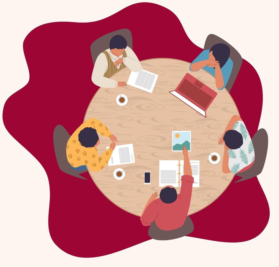 people sitting at a round table