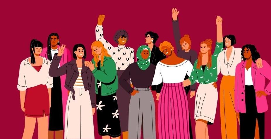 group of diverse women celebrating