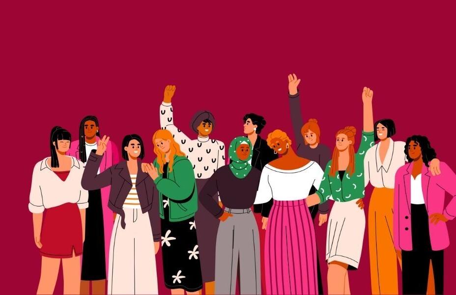 group of diverse women celebrating