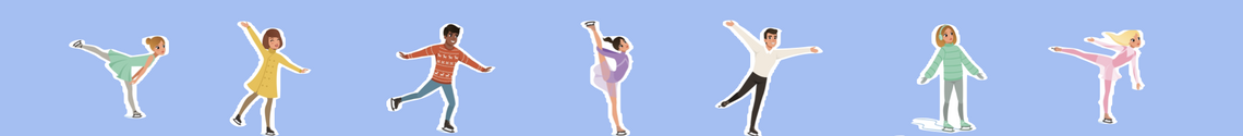banner of cartoon figure skaters