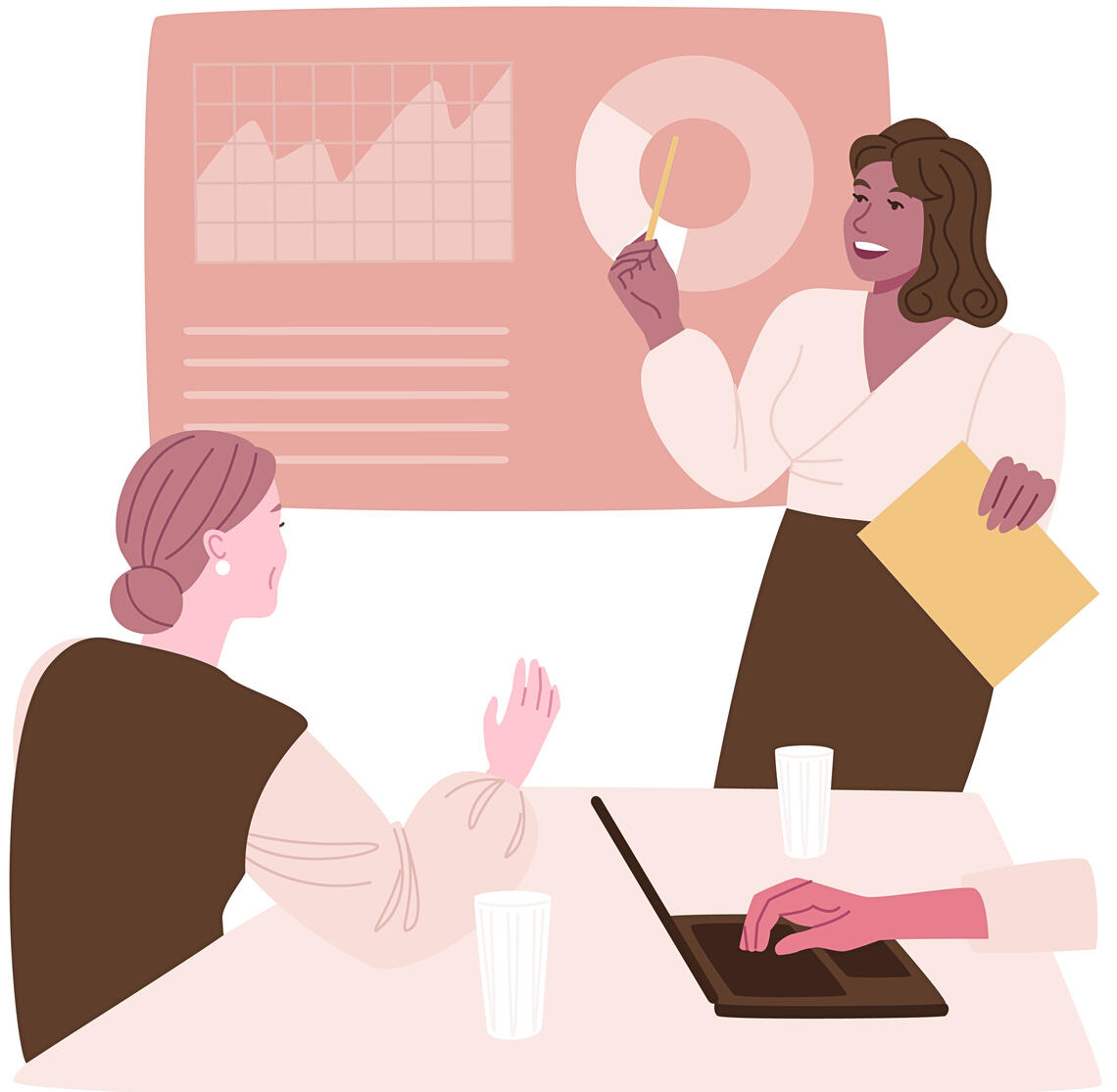 woman giving presentation