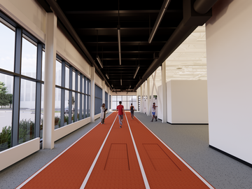 Interior Running Track - Taylor Family Kinesiology Building 