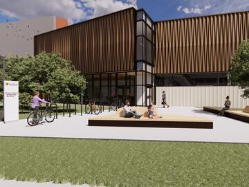 Exterior of Taylor Family Kinesiology Building - Front