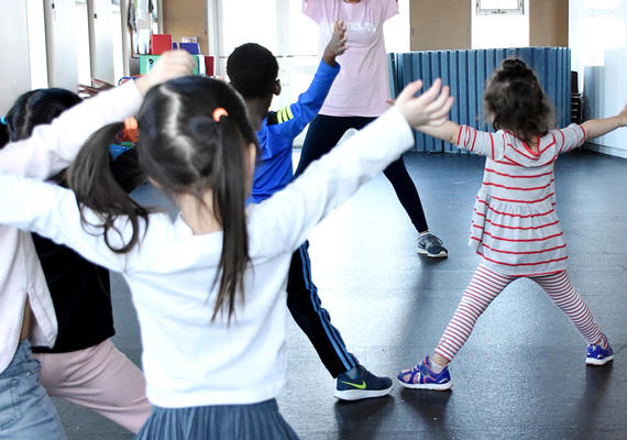 Children playing in a class