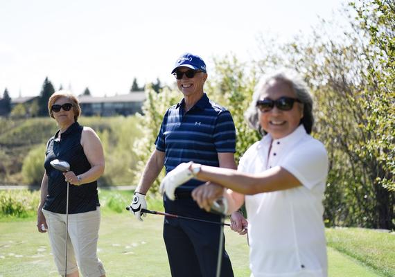 People playing golf