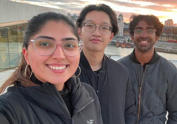 Three students in Oslo for study abroad program