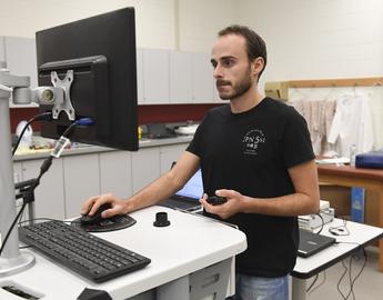 Student at computer 