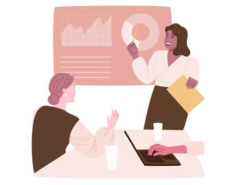 woman giving presentation (source COLOURBOX)