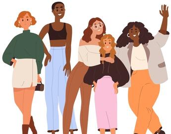 graphic of female colleagues (source: canva)